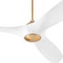 3_56" Oxygen Province Aged Brass and White Damp Rated Smart Ceiling Fan more views