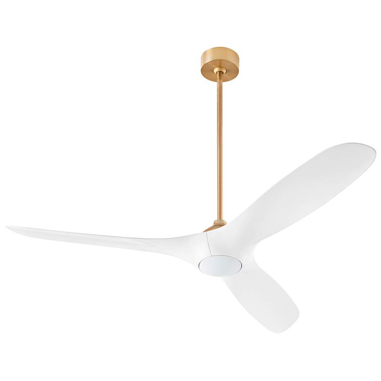 Image 4 56" Oxygen Province Aged Brass and White Damp Rated Smart Ceiling Fan more views
