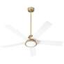 1_56" Oxygen Temple Aged Brass Damp LED Ceiling Fan with Wall Control