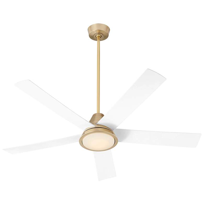 Image 2 56" Oxygen Temple Aged Brass Damp LED Ceiling Fan with Wall Control more views