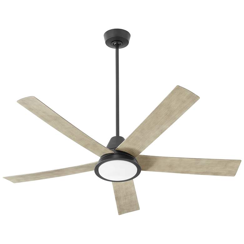 Image 1 56" Oxygen Temple Black Damp Rated LED Ceiling Fan with Wall Control