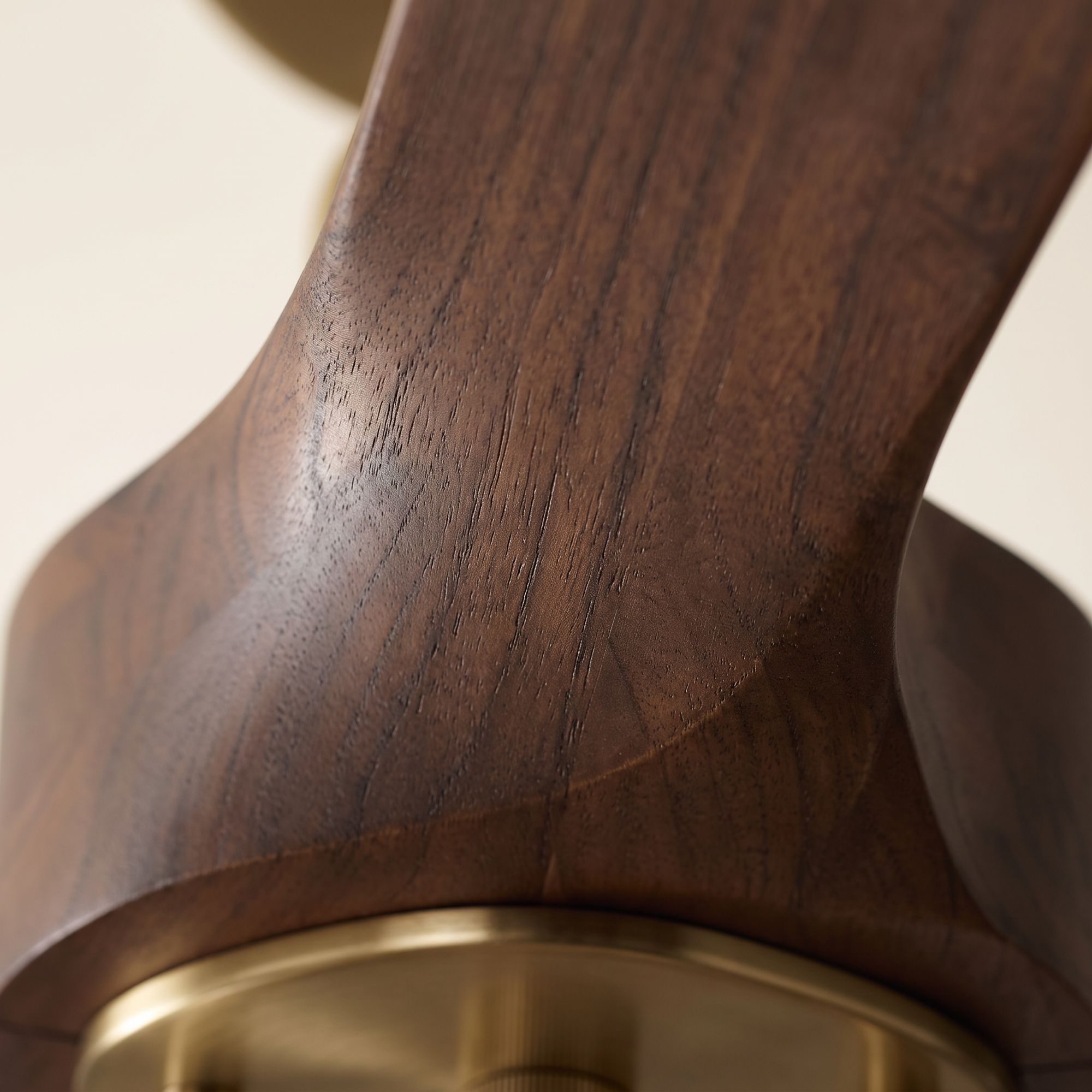 Image 6 56" Possini Euro Longbow Brass and Walnut Indoor/Outdoor Ceiling Fan more views