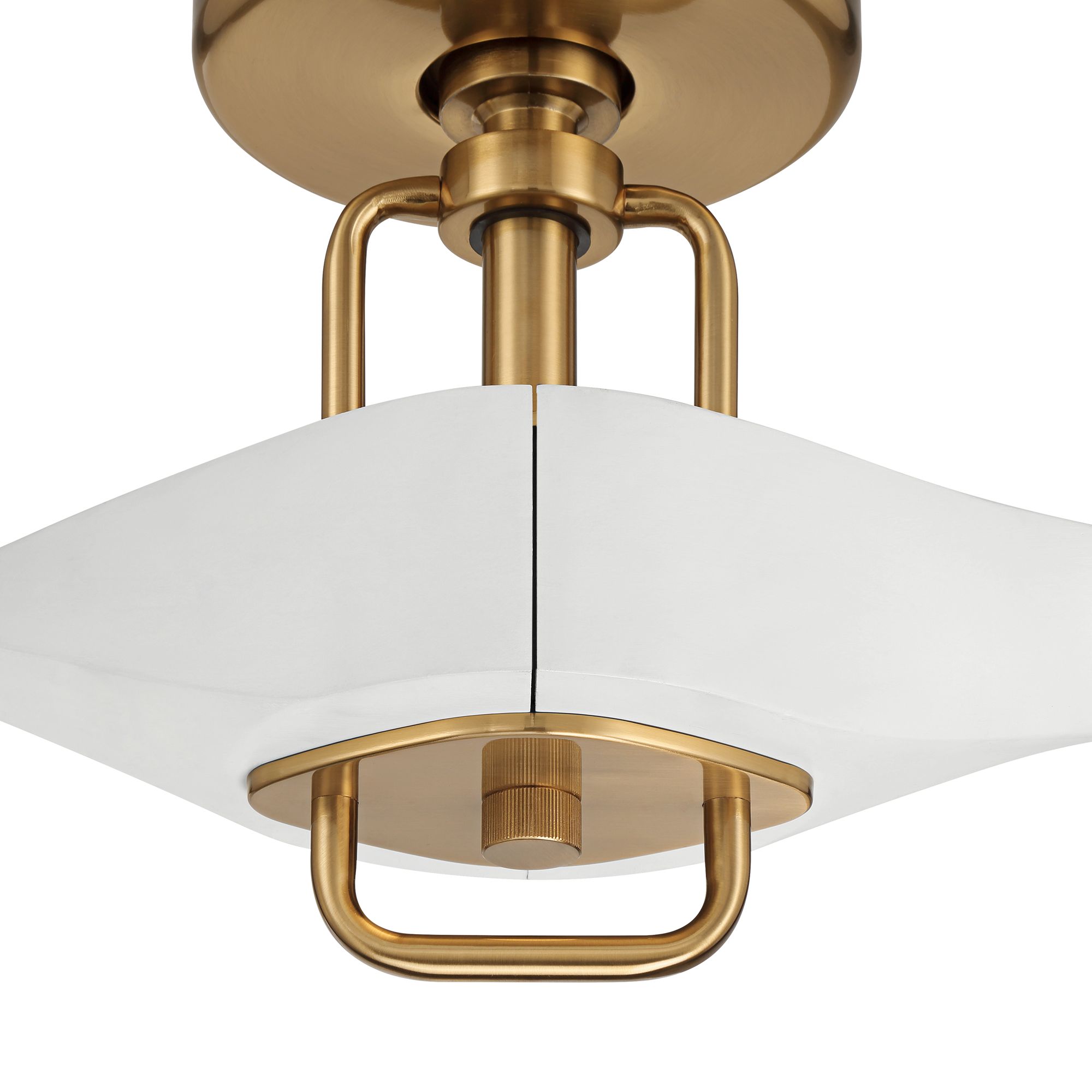 Image 4 56" Possini Euro Longbow Brass and White Indoor/Outdoor Ceiling Fan more views