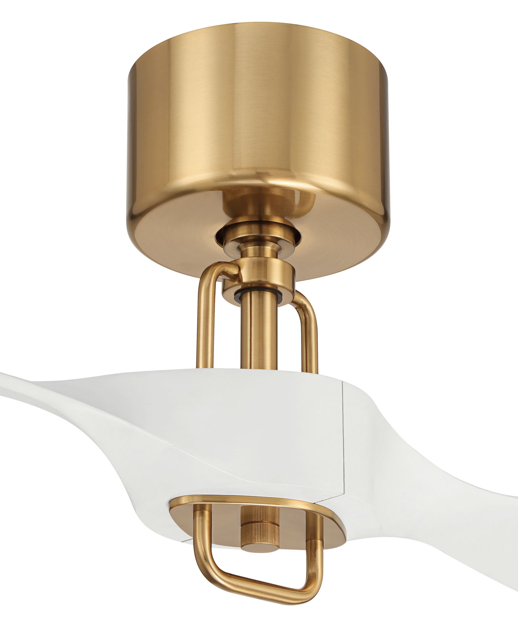 Image 5 56" Possini Euro Longbow Brass and White Indoor/Outdoor Ceiling Fan more views