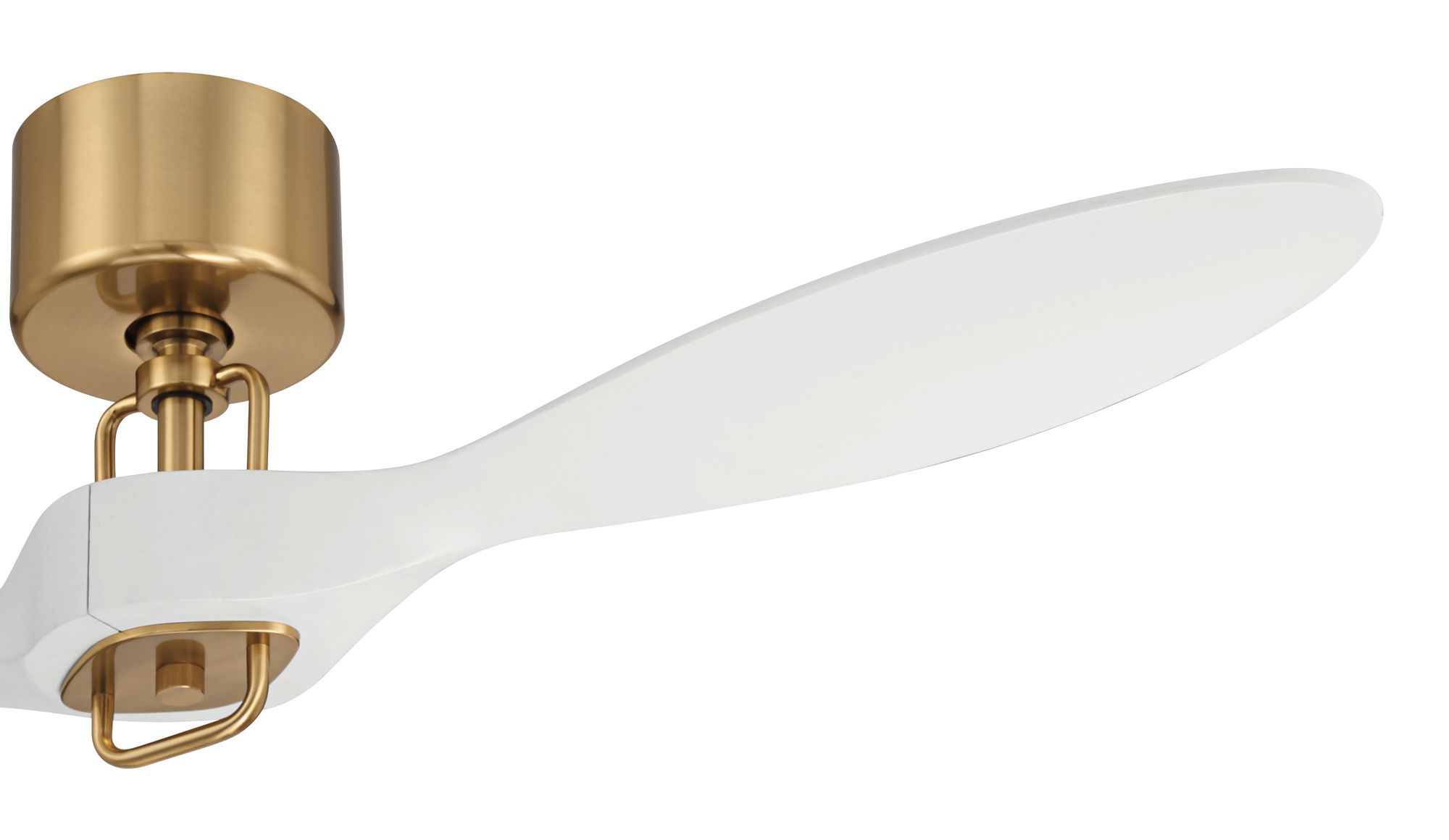 Image 6 56" Possini Euro Longbow Brass and White Indoor/Outdoor Ceiling Fan more views