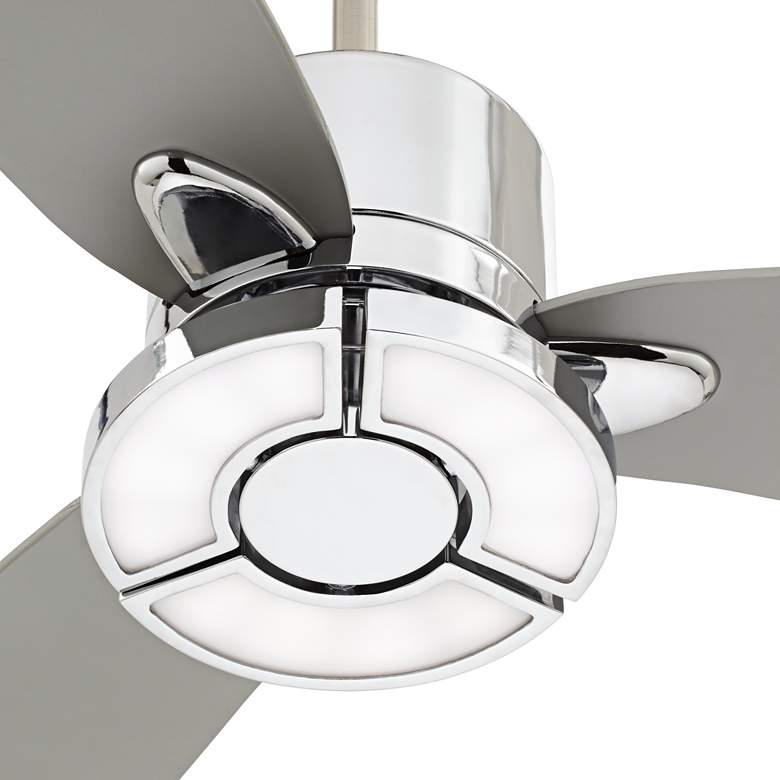 Image 6 56 inch Possini Vengeance Chrome 3-Blade LED Ceiling Fan with Remote more views