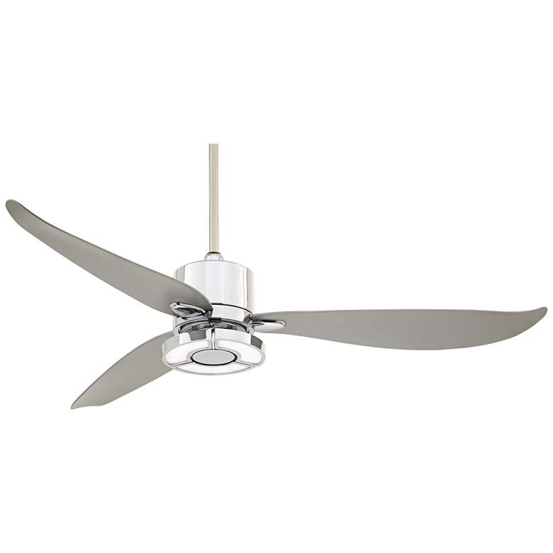 Image 7 56 inch Possini Vengeance Chrome 3-Blade LED Ceiling Fan with Remote more views