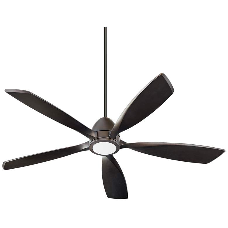 Image 2 56 inch Quorum Holt Oiled Bronze LED Ceiling Fan with Wall Control