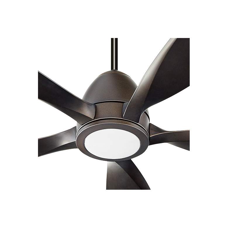 Image 3 56" Quorum Holt Oiled Bronze LED Ceiling Fan with Wall Control more views