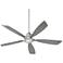 56" Quorum Holt Satin Nickel Modern LED Ceiling Fan with Wall Control