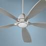 56" Quorum Holt Satin Nickel Modern LED Ceiling Fan with Wall Control