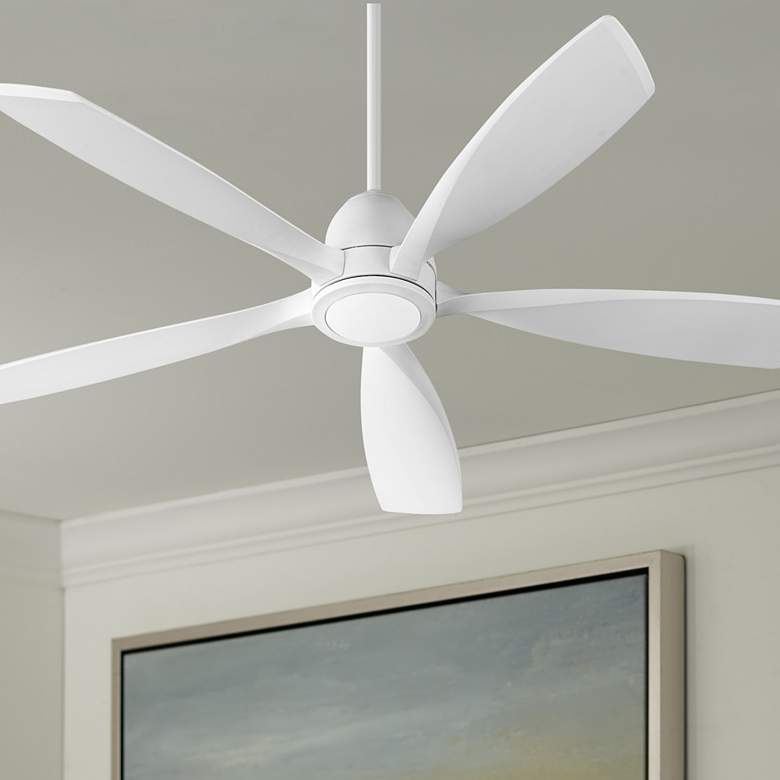 Image 1 56 inch Quorum Holt Studio White LED Ceiling Fan