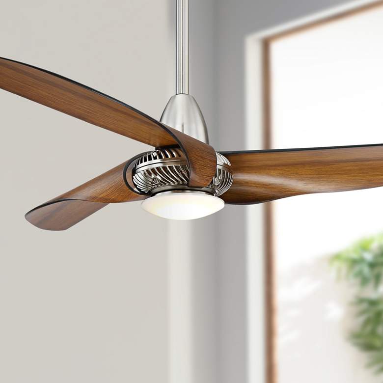 Image 1 56 inch Sleuth&#8482; Kona - Brushed Nickel LED Ceiling Fan by Casa Vieja