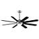 56" Stellar Custom Black Blade Silver Motor LED Ceiling Fan