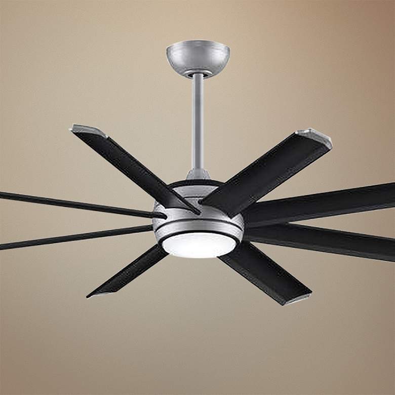 Image 1 56" Stellar Custom Black Blade Silver Motor LED Ceiling Fan