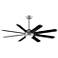 56" Stellar Custom Black Silver Wet Rated LED Smart Ceiling Fan