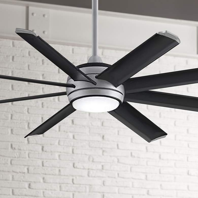 Image 1 56 inch Stellar Custom Black Silver Wet Rated LED Smart Ceiling Fan