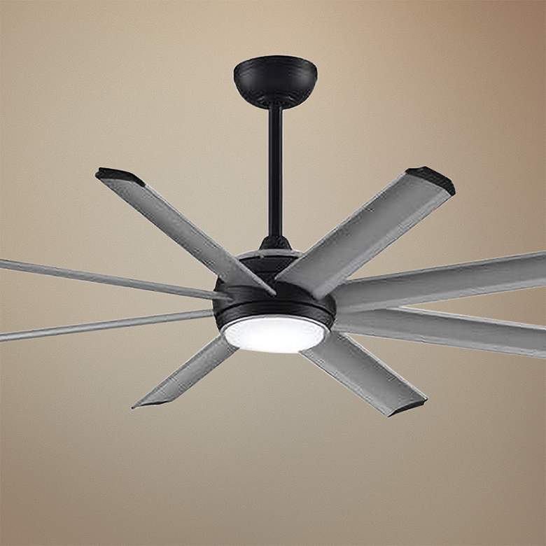 Image 1 56 inch Stellar Custom Silver Blade Black Motor LED Ceiling Fan