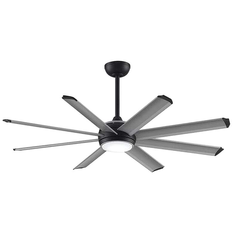 Image 2 56 inch Stellar Custom Silver Blade Black Motor LED Smart Ceiling Fan