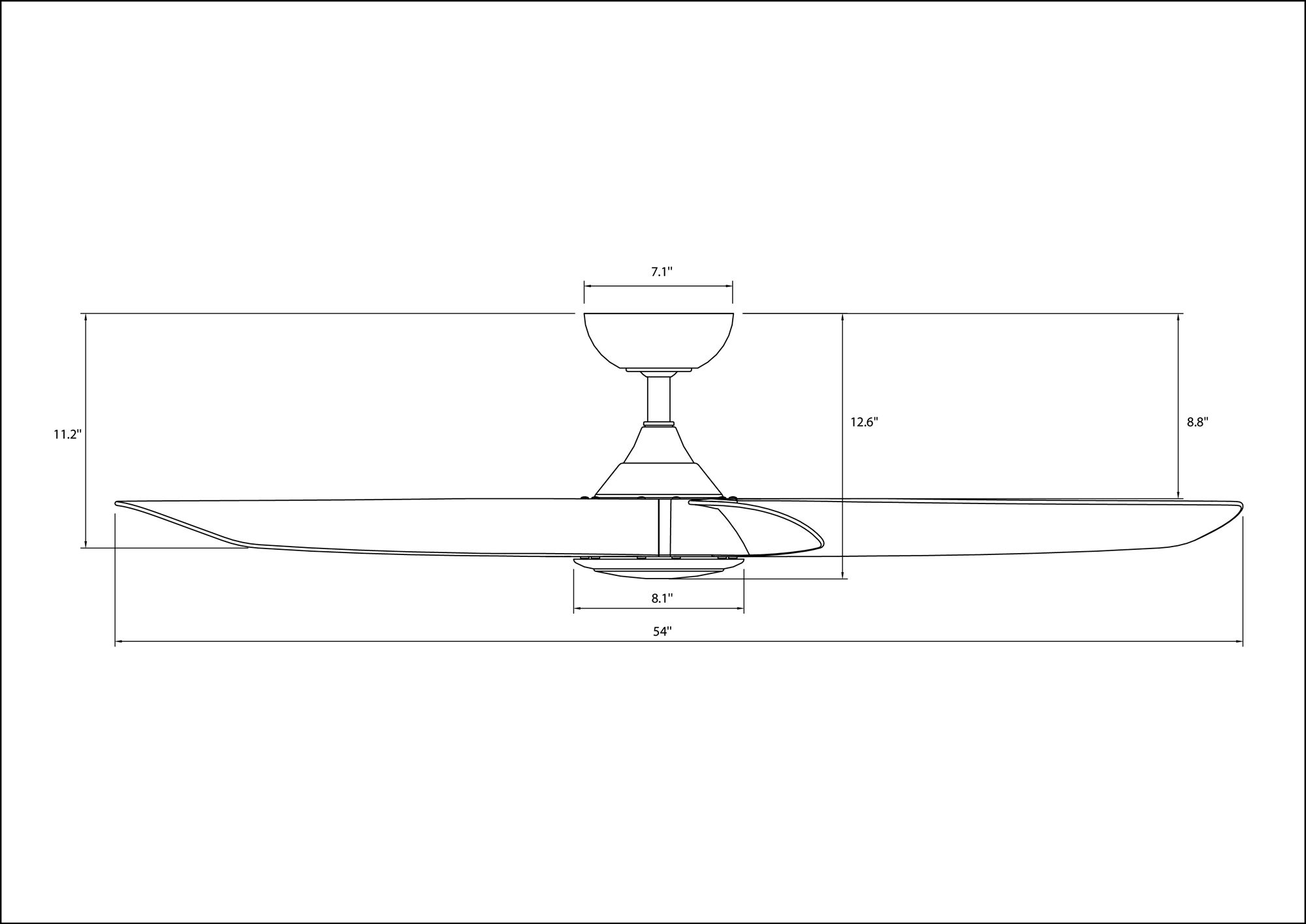 56" Swirl 5 Black LED Ceiling Fan with Distressed Koa Blades