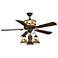 56" Vaxcel Yellowstone Amber Flake Glass Light Ceiling Fan
