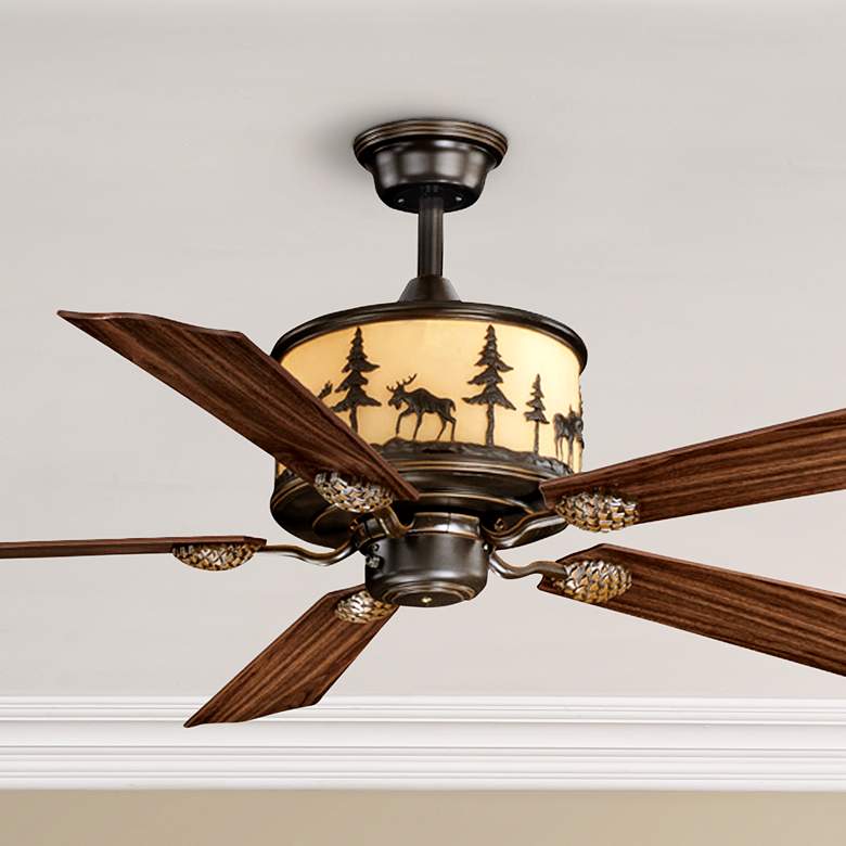 Image 1 56 inch Vaxcel Yellowstone Burnished Bronze Finish LED Ceiling Fan