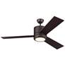 56" Vision Max Bronze Damp Rated LED Fan with Wall Control