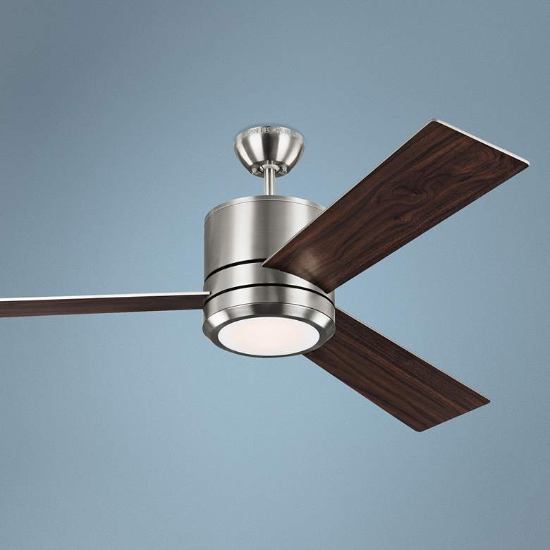 Image 1 56 inch Vision Max Brushed Steel LED Damp-Rated Ceiling Fan