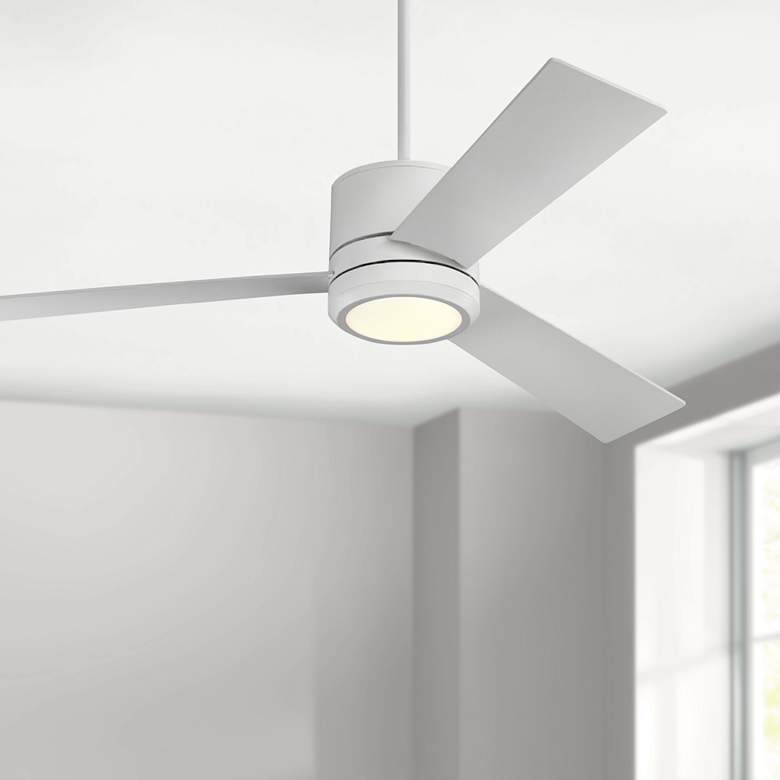 Image 1 56" Vision Max Matte White Damp Rated LED Fan with Remote