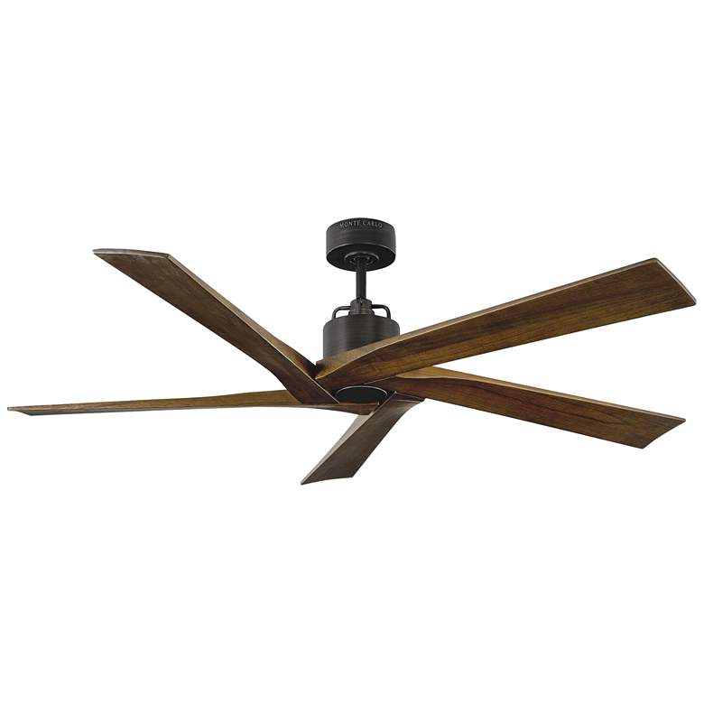 Image 2 56" Visual Comfort Aspen Aged Pewter Damp Ceiling Fan with Remote