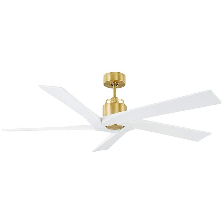 Image 2 56" Visual Comfort Aspen Burnished Brass Outdoor Fan with Remote