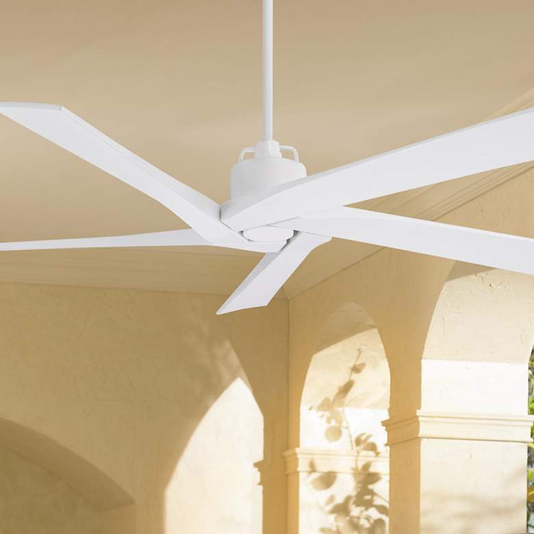 Image 1 56" Visual Comfort Aspen Matte White Outdoor Ceiling Fan with Remote