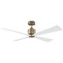2_56" Visual Comfort Launceton Brass Damp Rated Ceiling Fan with Remote