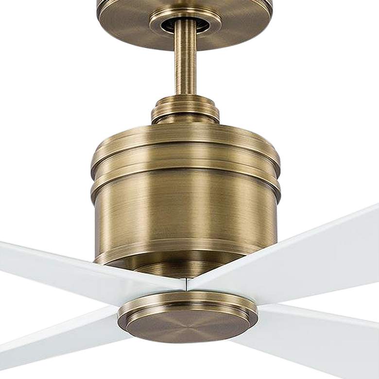 Image 3 56" Visual Comfort Launceton Brass Damp Rated Ceiling Fan with Remote more views