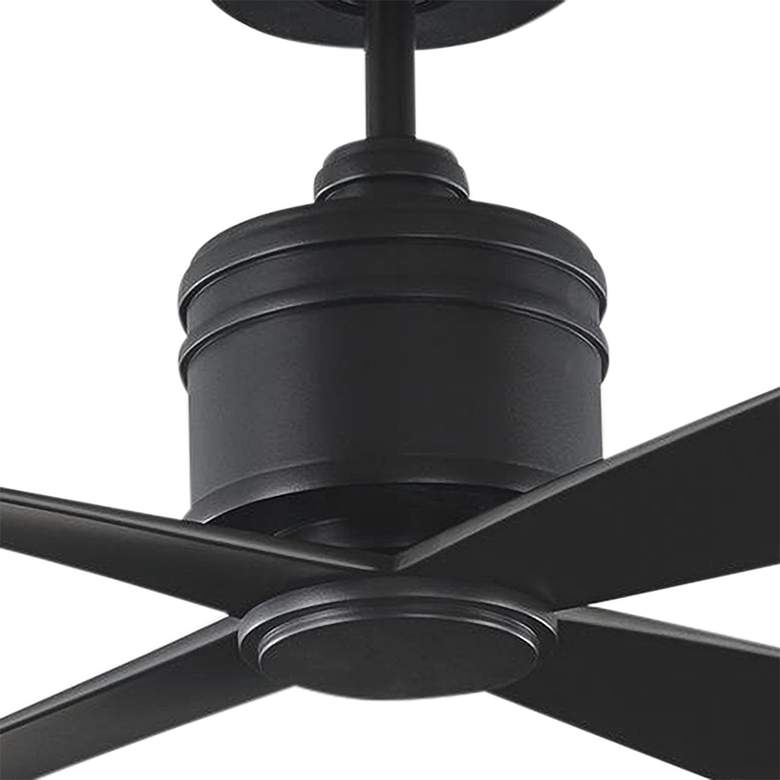 Image 3 56" Visual Comfort Launceton Midnight Black Damp Rated Fan with Remote more views