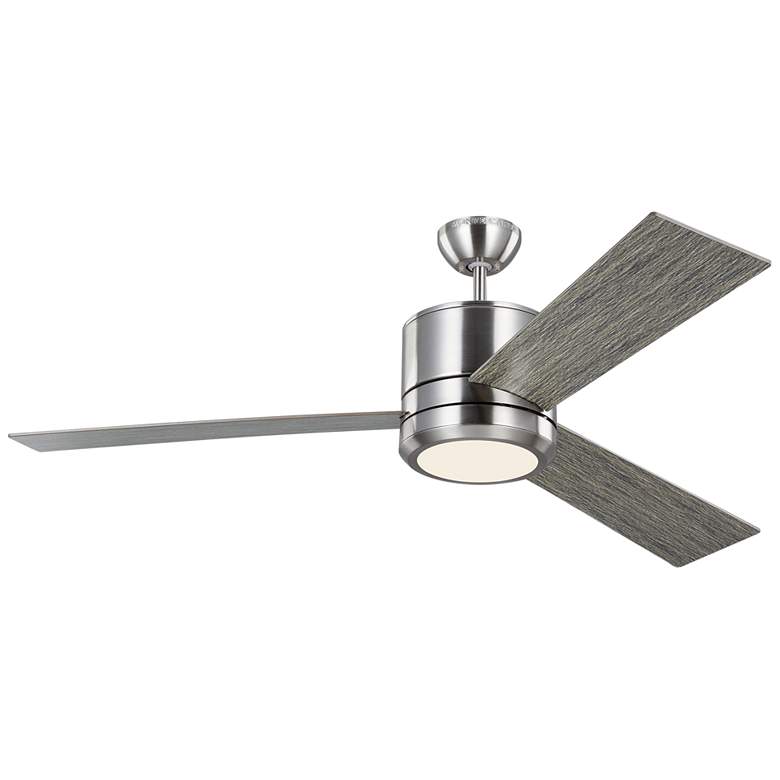 Image 2 56" Visual Comfort Vision Brushed Steel Outdoor LED Wall Control Fan
