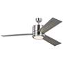 2_56" Visual Comfort Vision Brushed Steel Outdoor LED Wall Control Fan