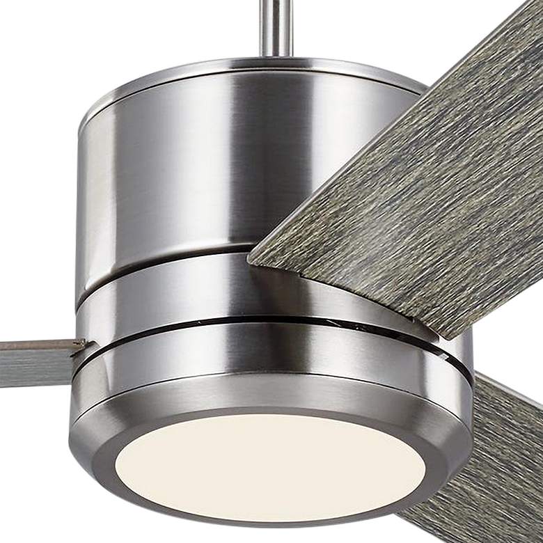 Image 3 56" Visual Comfort Vision Brushed Steel Outdoor LED Wall Control Fan more views