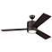 56" Visual Comfort Vision Max Bronze Damp LED Fan with Wall Control