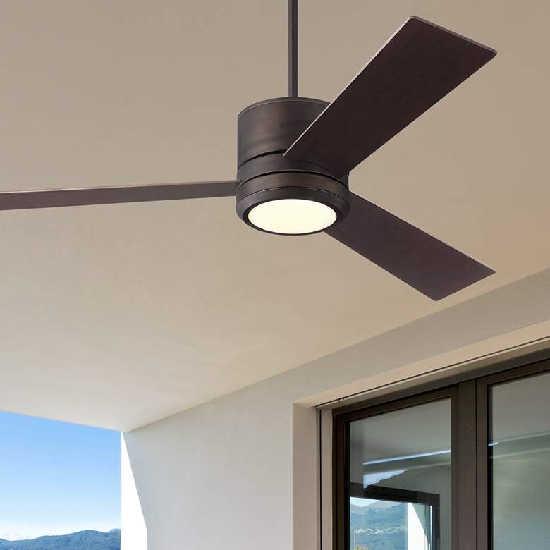 Image 1 56" Visual Comfort Vision Max Bronze Damp LED Fan with Wall Control