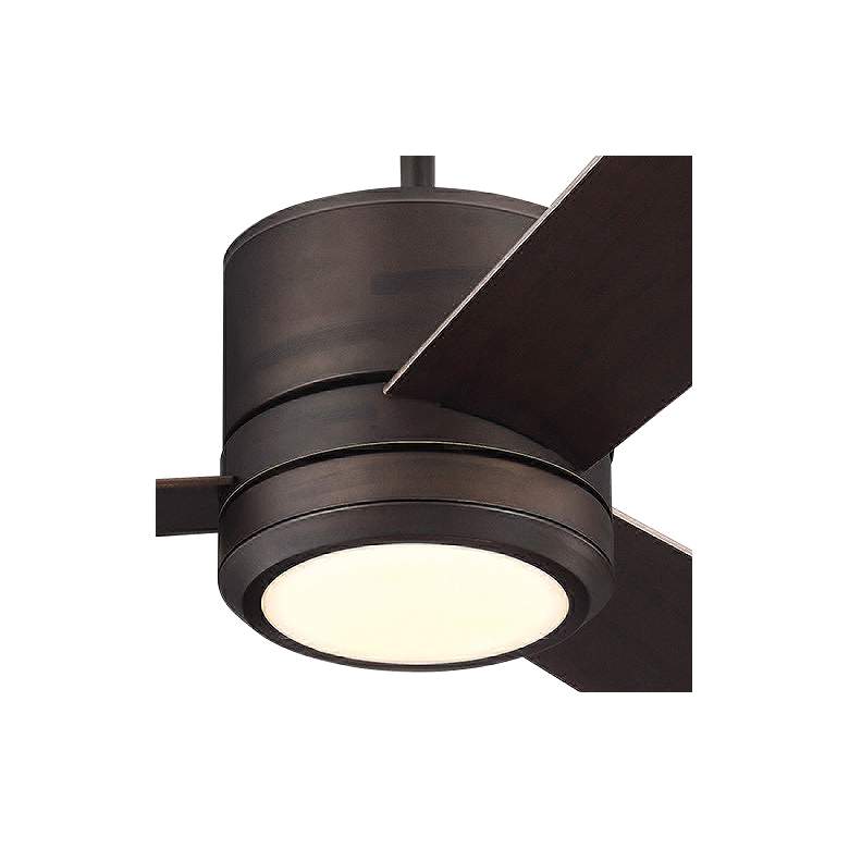 Image 3 56" Visual Comfort Vision Max Bronze Damp LED Fan with Wall Control more views