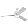 2_56" Visual Comfort Vision Max Matte White Damp LED Fan with Remote