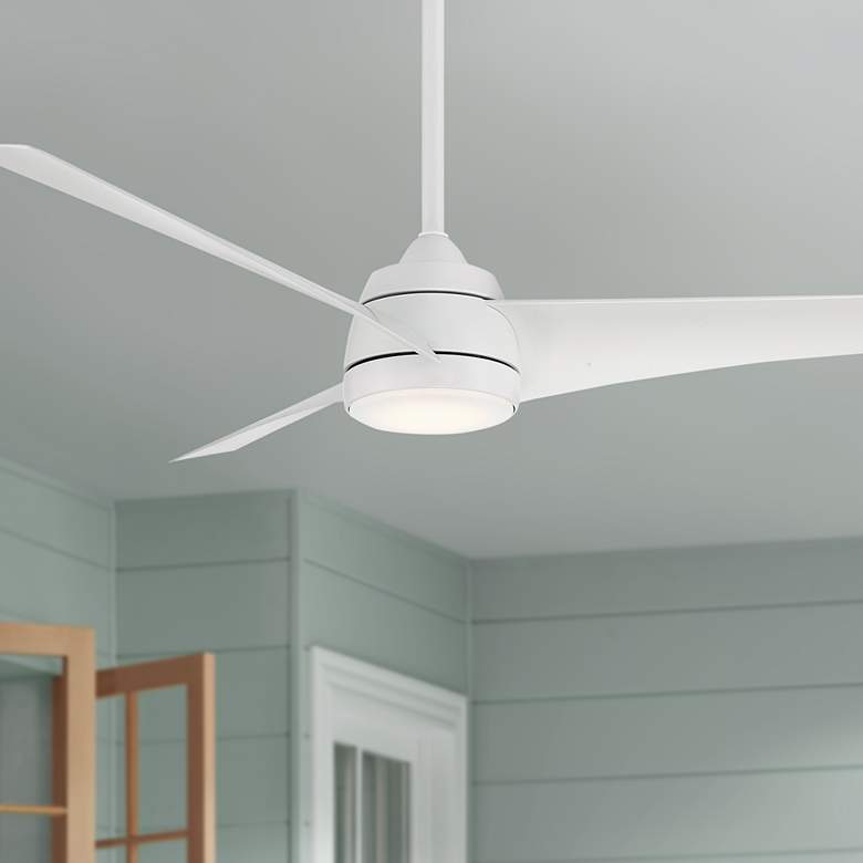 Image 1 56 inch WAC Sonoma Matte White LED Wet Rated Modern Smart Ceiling Fan
