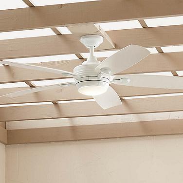 56" Kichler Tranquil Weather+ White LED Wet Ceiling Fan with Remote
