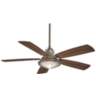56" Minka Aire Groton Pewter Outdoor LED Ceiling Fan with Remote
