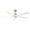 56" Monte Carlo Aspen Burnished Brass Outdoor Ceiling Fan with Remote