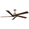 56" Monte Carlo Aspen Nickel Walnut Damp Rated Ceiling Fan with Remote