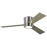 56" Monte Carlo Clarity Brushed Steel LED Hugger Fan with Wall Control