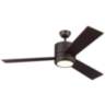 56" Monte Carlo Vision Max Bronze Damp Rated LED Fan with Wall Control