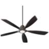 56" Quorum Holt Oiled Bronze LED Ceiling Fan with Wall Control